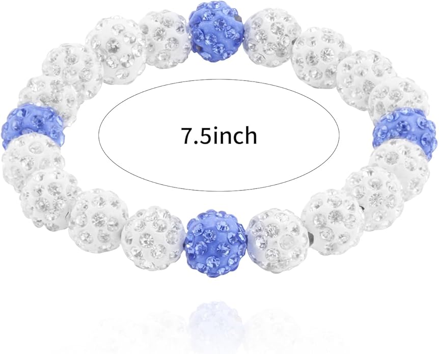 Baseball Bracelet for Women Men Baseball Mom Accessories Essentials Stuff Sparking Bead Bracelet Jewelry Baseballs Sport Fan Bracelet for Sports Game Team