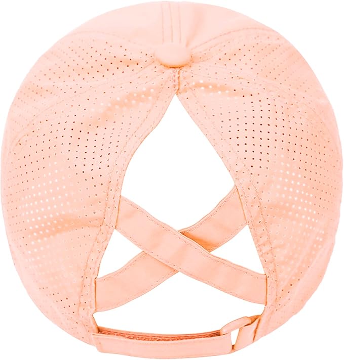 HGGE Womens Criss Cross Ponytail Baseball Cap Adjustable High Messy Bun Ponycap Quick Drying Hat