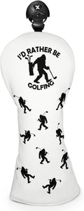 Golf Club Head Covers for Men Women, PU Leather Golf Headcover for Driver Fairway Wood and Hybrid, Funny Golf Accessories