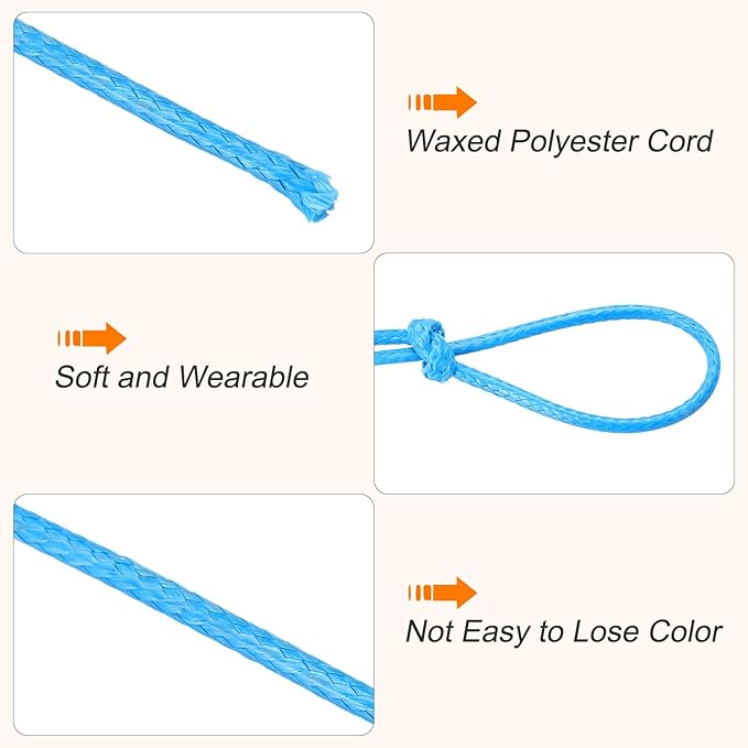 MECCANIXITY Waxed Cord 1.5mm Waxed Thread 87 Yard Wax String Leather Cord - Image 3