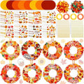 Hollowfly 48 Sets Fall Wreath Craft Kits, DIY Paper Crafts with Stickers