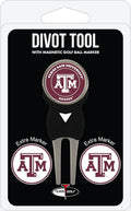 Team Golf NCAA Unisex-Adult Team Golf NCAA Divot Tool with 3 Golf Ball Markers Pack, Markers are Removable Magnetic Double-Sided Enamel