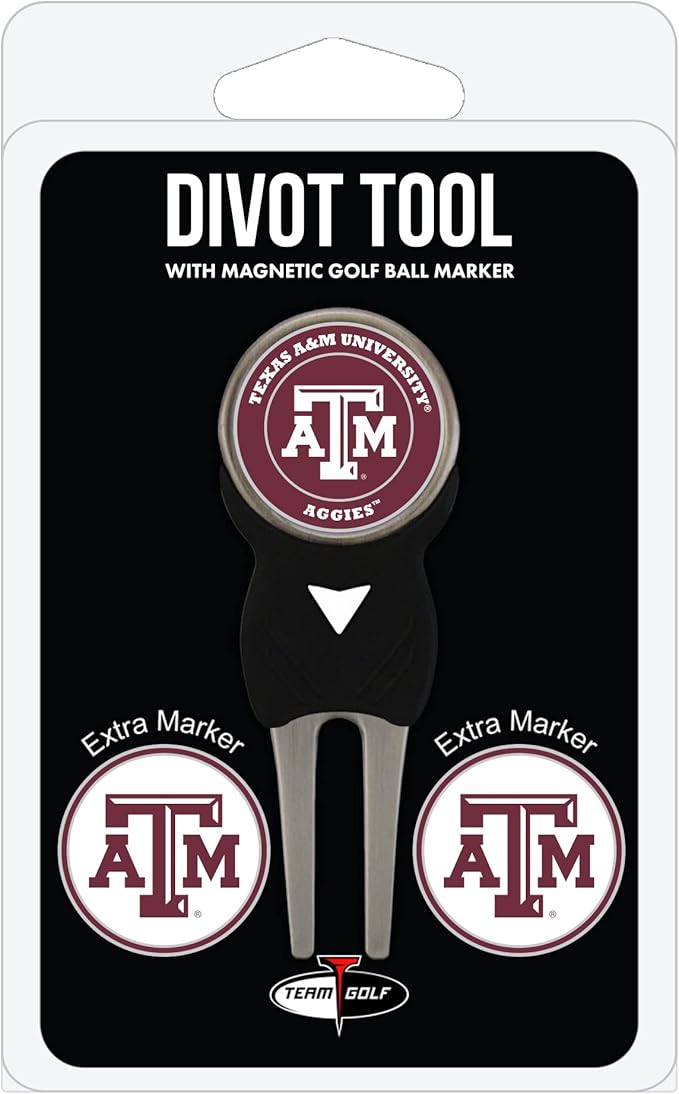 Team Golf NCAA Unisex-Adult Team Golf NCAA Divot Tool with 3 Golf Ball Markers Pack, Markers are Removable Magnetic Double-Sided Enamel
