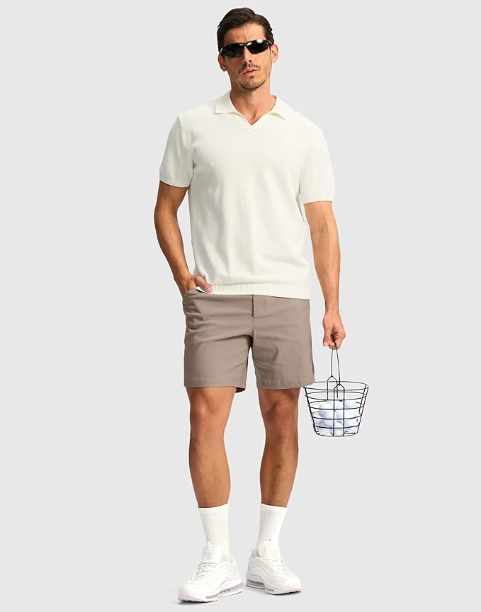 G Gradual Men's Golf Dress Shorts 5"/ 7"/ 9" Stretch Casual Work Flat Front Shorts for Men with 3 Pockets Quick Dry