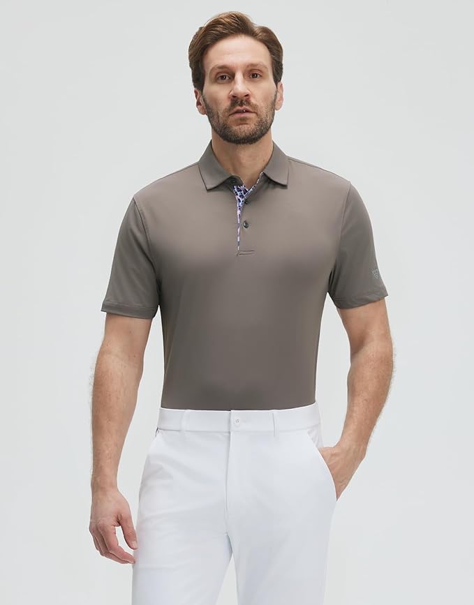 Mens Polo Shirts Short and Long Sleeve Casual Solid Stylish Dry Fit Performance Designed Collared Golf Polo Shirts for Men