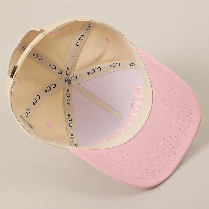 MIRMARU Two-Tone Vintage Canvas Trucker Hats for Men & Women, Adjustable Size Baseball Caps with Trendy Embroidered Design