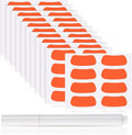 Sumind 48 Pairs Eye Strips Sports Eye Stickers Breathable Strips with 1 White Pencil for Baseball Football Softball Fans on Game Day (Orange)