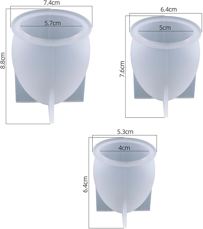 3 Pack Silicone Egg Cake & Candle Molds - Image 4