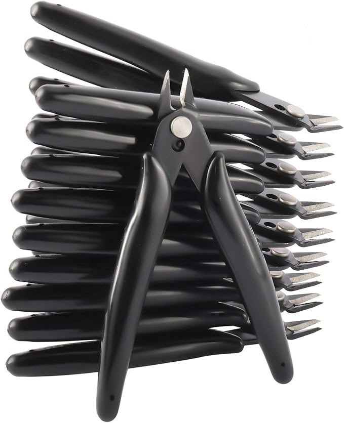 YaeCCC 10 Pack Wire Cutters Black Diagonal Cutting Pliers by YaeCCC