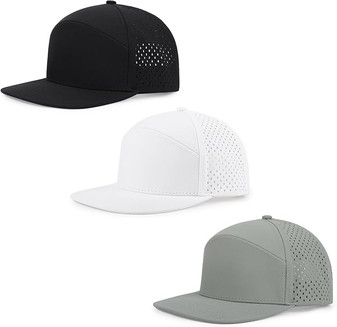 Quick Dry Baseball Cap Flat Brim Snapback Hat Sun and Rain Protection Golf Hat for Men Women