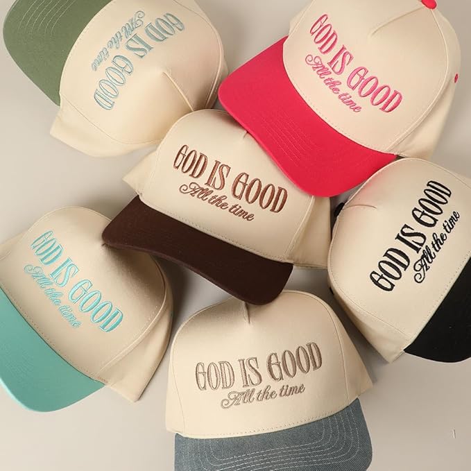 MIRMARU Two-Tone Vintage Canvas Trucker Hats for Men & Women, Adjustable Size Baseball Caps with Trendy Embroidered Design