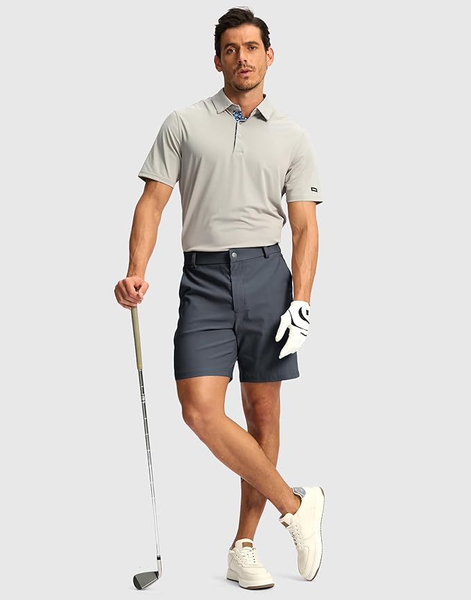 G Gradual Men's Golf Dress Shorts 5"/ 7"/ 9" Stretch Casual Work Flat Front Shorts for Men with 3 Pockets Quick Dry