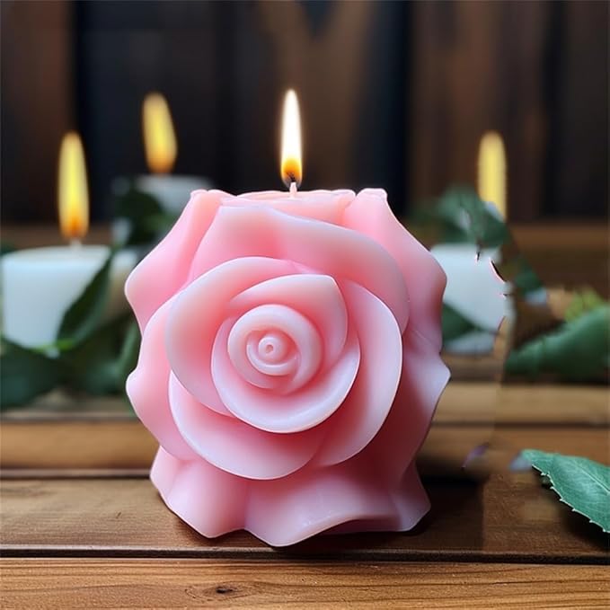 Rose Pillar Candle Silicone Mold Handmade Valentine's Day Mother's Day Flower - Image 2