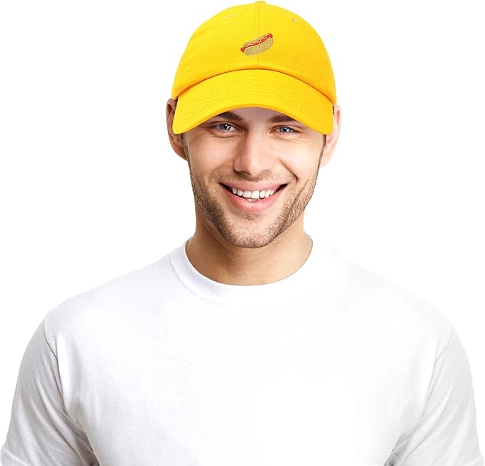 DALIX Hot Dog Hat Embroidered Mens Womens Baseball Cap