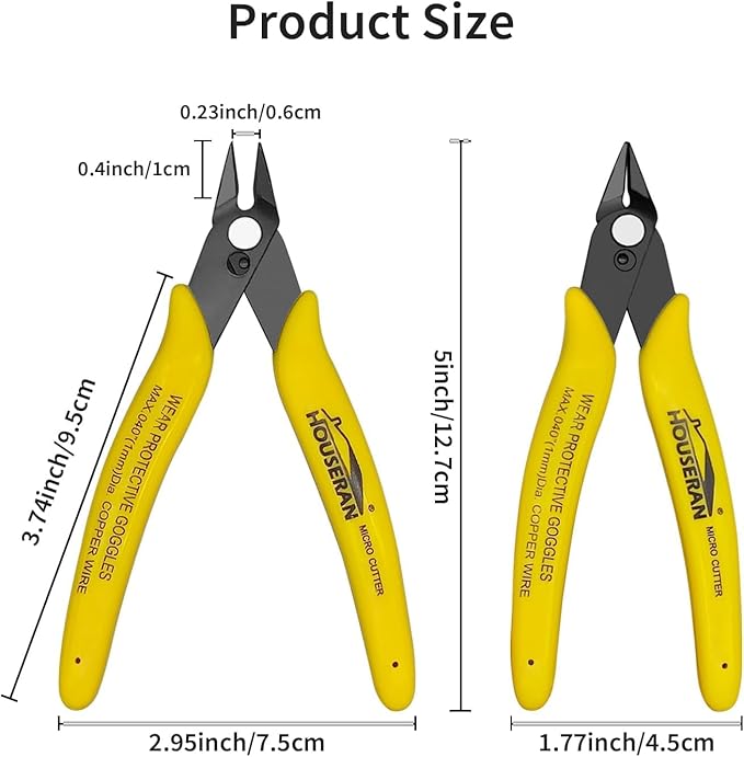 Flush Cutters, 2 Pack Side Cut Nippers, 5 Inch Micro Flush Cut Pliers - Image 2
