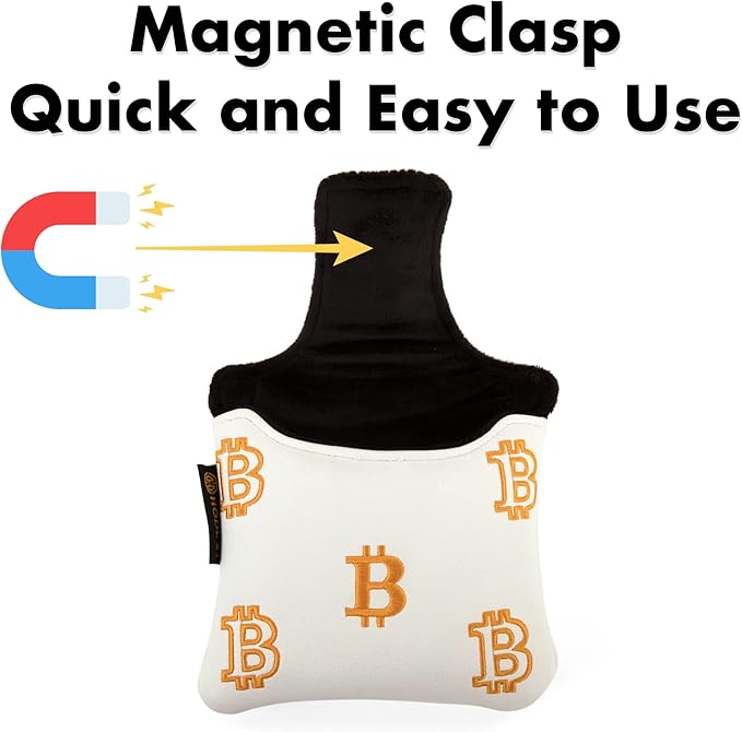 Bitcoin Golf Putter Cover for Blade and Mallet Putters - Golf Headcovers for Club Protection - HODL 21 Golf Accessories