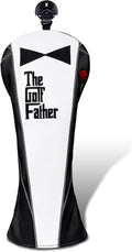 The Golf Father Funny Golf Club Covers, Driver Fairway Wood Hybrid Headcover, Mallet Putter Covers Blade Headcovers Putter Cover Magnetic, Black and White Color Iron Covers for Most Brands