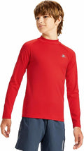 DEVOROPA Youth Boys Compression Thermal Shirt Long Sleeve Kids Fleece Baselayer Soccer Baseball Undershirt Slim/Regular/Husky