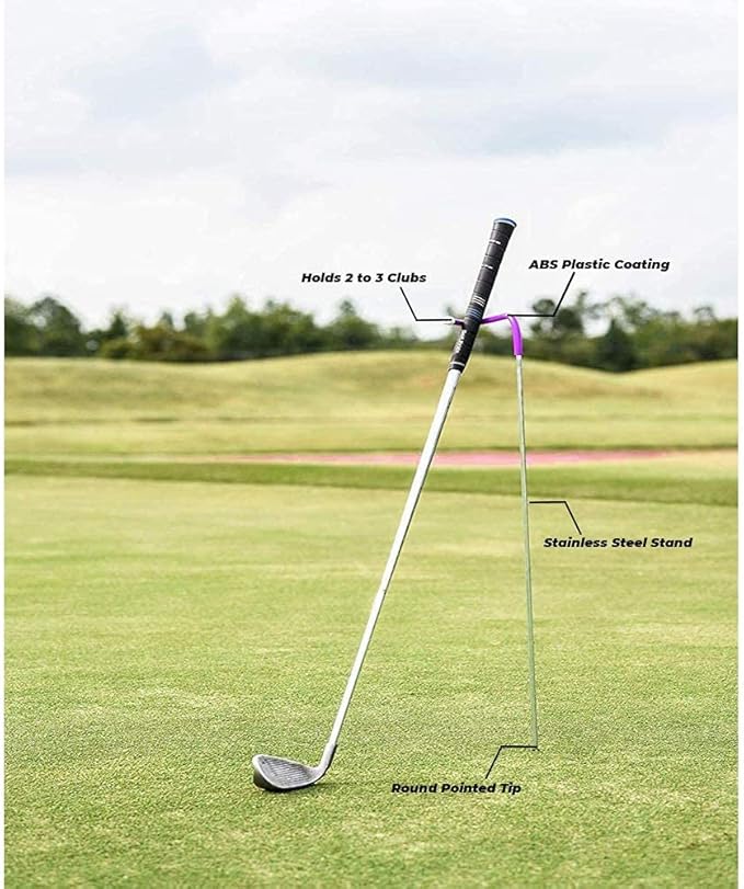 V-Shaped Golf Club Stand Keeps Your Clubs Clean, Dry & Visible, V-Stick Club Stand Made of Highly Durable Stainless Steel - Easy to Carry Golf Club Holder