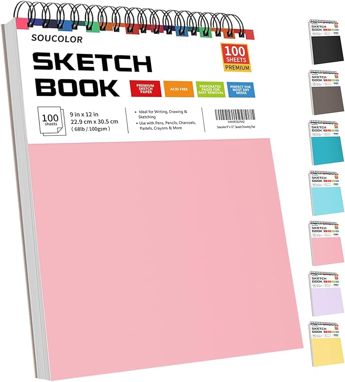 Soucolor Cute Sketchbook 9" x 12" by Soucolor