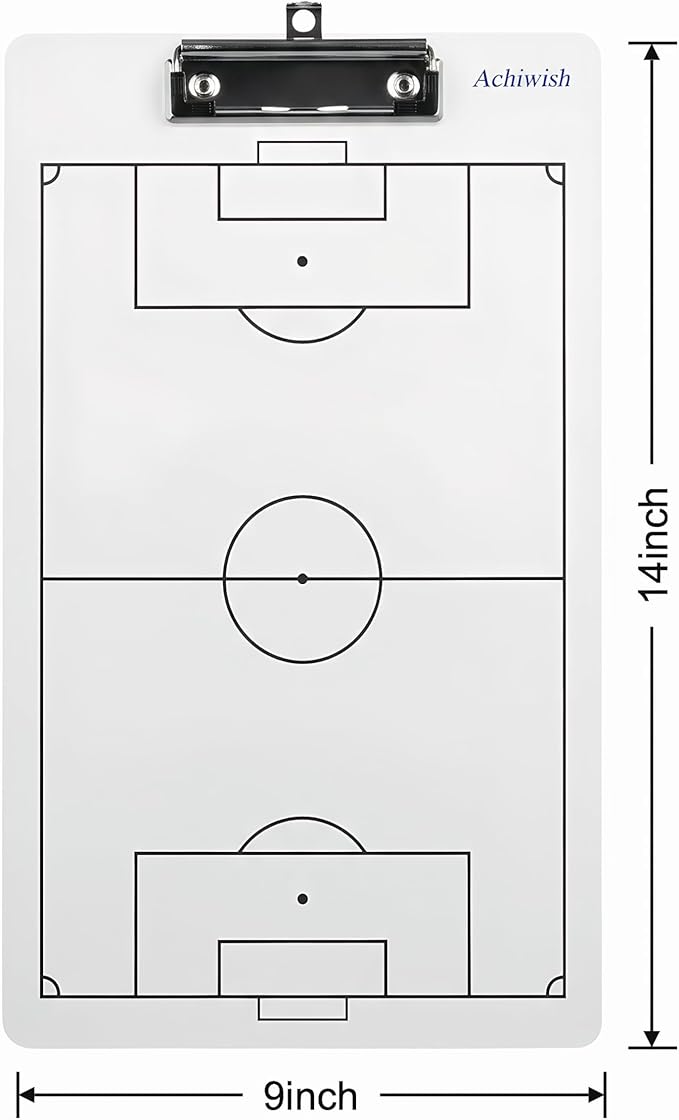 Soccer Coaching Board, Professional Soccer Tactics Board for Coaches, Portable Dry-Erase Soccer Whiteboard for Tactical Diagrams and Game Analysis