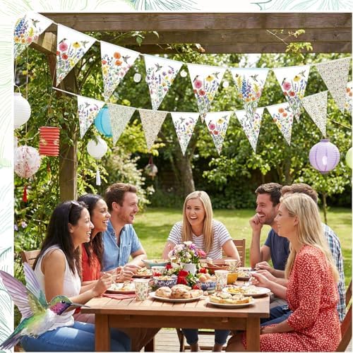 Hahafelt 10 Pcs Summer Wildflower Quilting Fabric Bundles 20 x 20 Inch