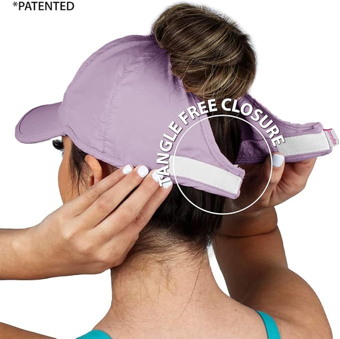 Ponyflo Women’s Ponytail Baseball Cap, Patented Active Feather-Light Hat with Open Back