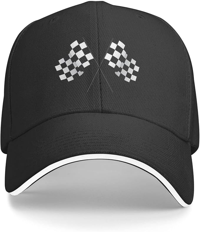 Waldeal Men's Baseball Caps Checkered Flags Race Car Flag Pole Adjustable Dad Hat