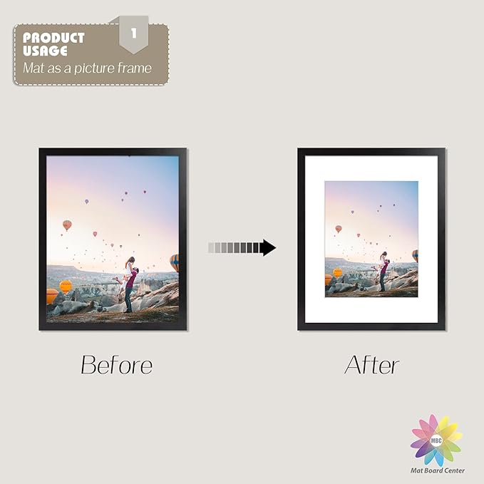 Mat Board Center, 11x14 for 8x10 White Picture Mat Sets - Image 8