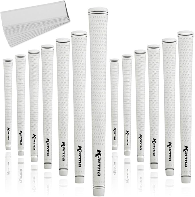 Karma Velour Golf Grips for Men, Women, Juniors | Undersize, Standard, Midsize, Oversize, & Jumbo | 6 Colors | Choose Single, 9, 13 Pack or Golf Club Grip Kit