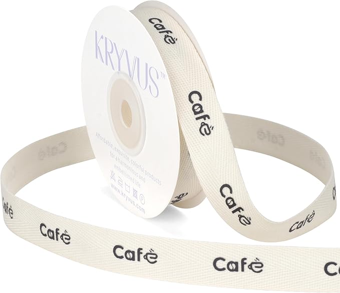 Cafe Print Ribbon by Kryvusribbon
