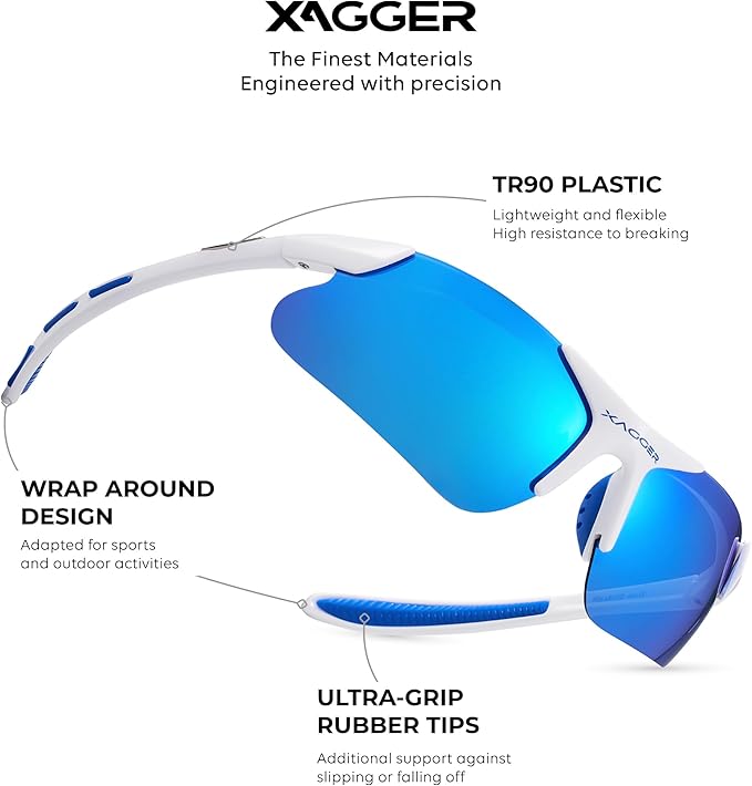 Xagger Kids Youth Polarized Sports Sunglasses for Boys Girls Baseball Softball Glasses TR90 Frame