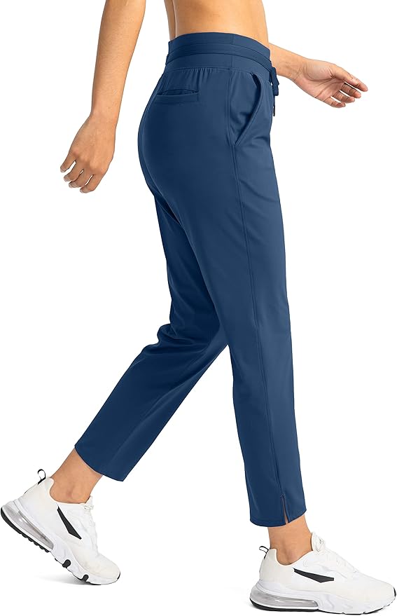 Soothfeel Women's Pants with 4 Pockets 7/8 Stretch High Waisted Sweatpants Travel Athletic Work Golf Pants for Women