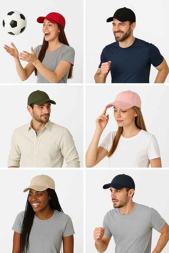 Baseball Cap Adjustable Size 100% Cotton Caps for Running Workouts & Outdoor Activities All Seasons