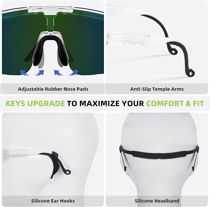 2-Sizes Kids Youth Baseball Sunglasses Men Women Vipers Sunglasses Softball Boys Girl True Polarization &UV Protection