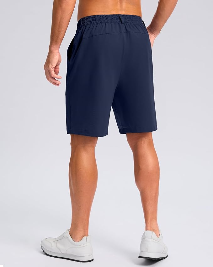Pudolla Men's Casual Shorts 7"/9"/5" Lightweight Golf Shorts with 3 Pockets Stretch Quick Dry Comfy Work Shorts