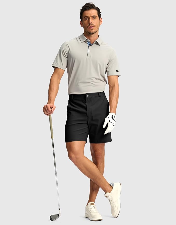 G Gradual Men's Golf Dress Shorts 5"/ 7"/ 9" Stretch Casual Work Flat Front Shorts for Men with 3 Pockets Quick Dry