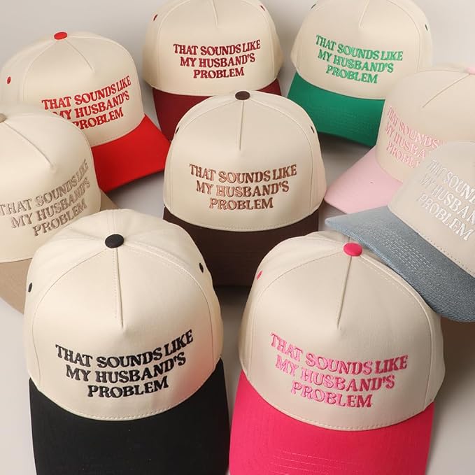 MIRMARU Two-Tone Vintage Canvas Trucker Hats for Men & Women, Adjustable Size Baseball Caps with Trendy Embroidered Design