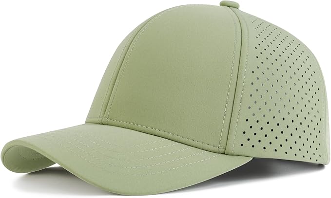 VOBOOM Men Quick Dry Baseball Cap Laser Cut Mesh Ball Curved Brim Snapback Hat