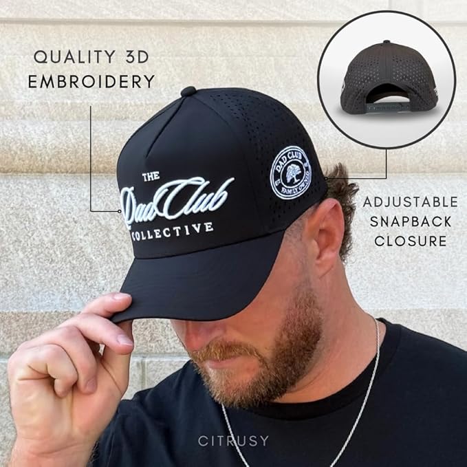 CITRUSY Athletic Trucker Golf Hat | Performance Mens 5 Panel Cap | Cool Breathable Waterproof Workout Running Snapback