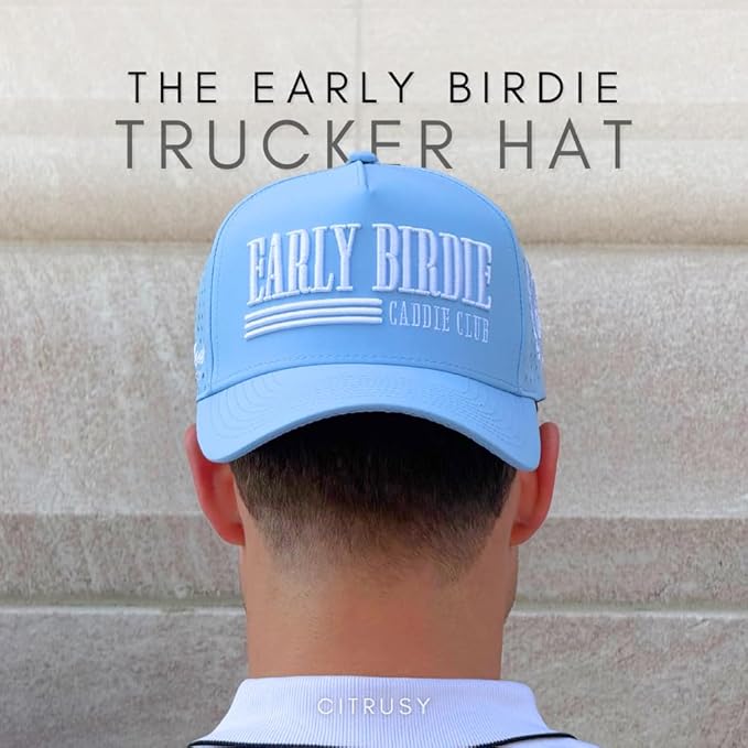 CITRUSY Athletic Trucker Golf Hat | Performance Mens 5 Panel Cap | Cool Breathable Waterproof Workout Running Snapback