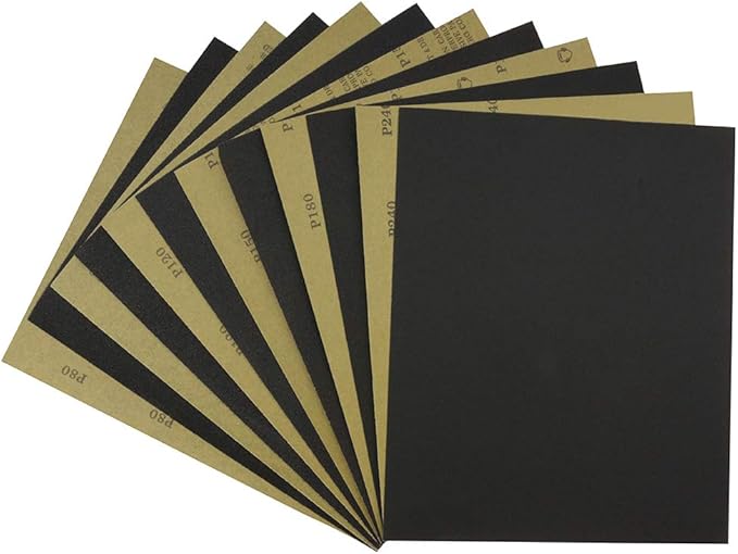 Sandpaper Sheets 9 x 11 Inch, Silicon Carbide Abrasive Wet Dry Sand Paper by MAXMAN