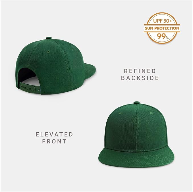 CHOK.LIDS Flat Bill Visor Classic Snapback Hat Blank Adjustable Brim High Top End Trendy Color Style Plain Tone Baseball Cap