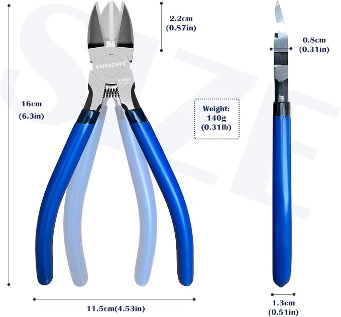 Wire Cutters 5 Pack, 6.5 inch, KAIHAOWIN Flush Cutters Diagonal Cutters Side - Image 2