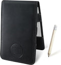Leather Golf Scorecard Holder: USA Genuine Crazy Horse Leather Golf Yardage Book Cover with 1 Scorecard 1 Pencil Golf Notebook Back Pocket Cool Golf Gifts for Him Golfers Men