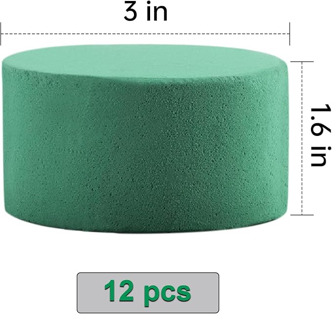 12Pcs Round Floral Foam Blocks, Wet and Dry Foam Bricks - Image 2