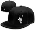 Skull Finger Flat Bill Hats for Men Black Mens Snapback Hat Baseball Cap Fitted Hat Rock N Roll Skeleton Hand Snap Backpack