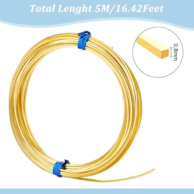 BENECREAT 14K Gold Plated Square Copper Wire - Image 2