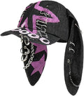 Y2k Hat Punk Hats Denim Bunny Hat Chains Distressed Baseball Cap Kpop Outfits Y2k Grunge Hats for Women