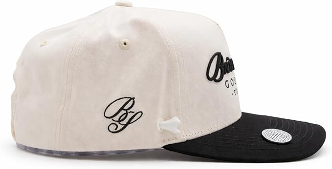 BRIMZ Cotton Golf Hat with Magnetic Brim & Tee Holder - Snapback Golf Cap for Men & Women - Magnetic Brim for Ball Marker